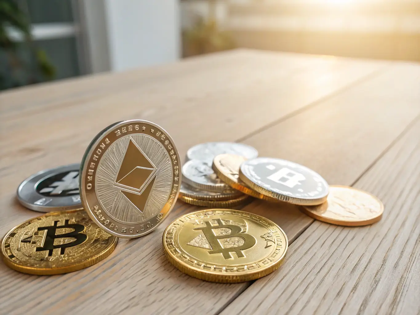 A gavel striking down on a pile of cryptocurrencies, representing the increasing regulatory scrutiny and compliance efforts in the crypto space.